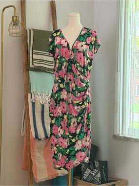 By Design Brand Floral V-Neck Midi Dress